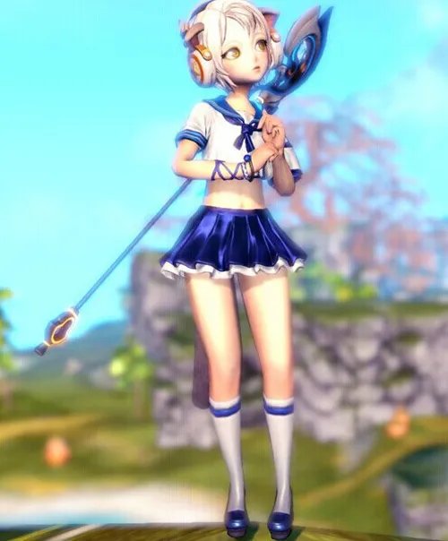 剑灵校服时装蓝色版欣赏 个性萝莉玩转时尚