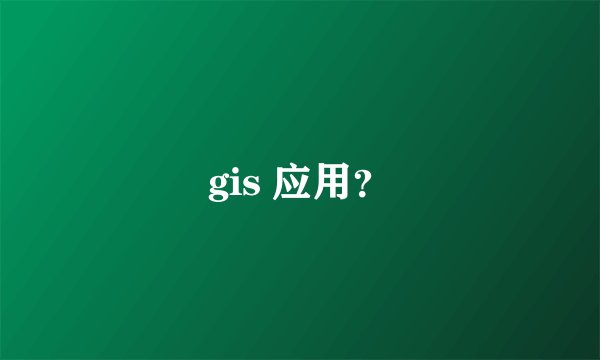 gis 应用？