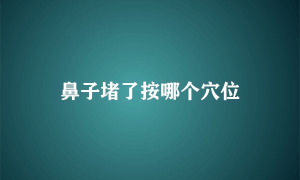 鼻子堵了按哪个穴位