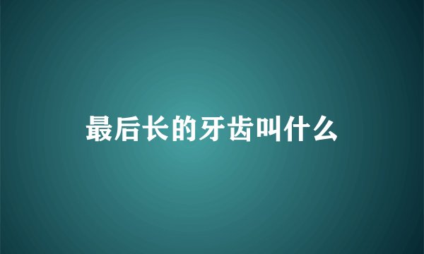 最后长的牙齿叫什么