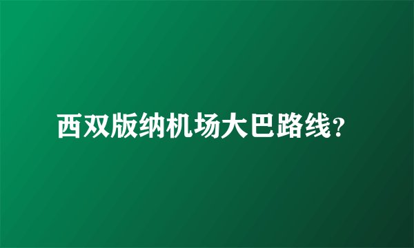 西双版纳机场大巴路线？