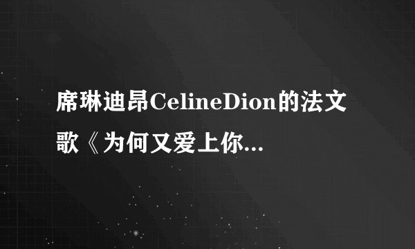 席琳迪昂CelineDion的法文歌《为何又爱上你》中文译文是什么？
