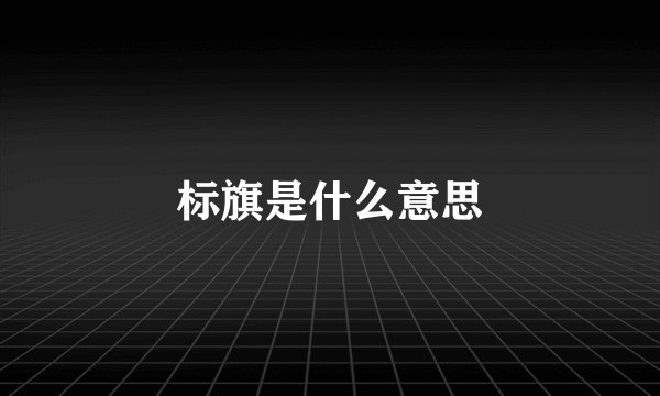 标旗是什么意思