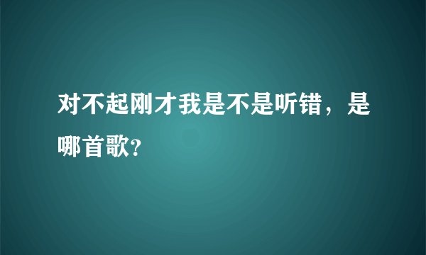 对不起刚才我是不是听错，是哪首歌？