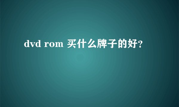 dvd rom 买什么牌子的好？