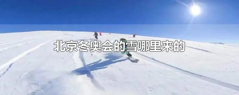 北京冬奥会的雪哪里来的