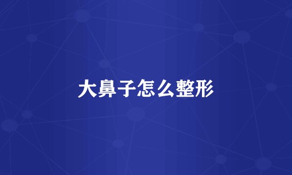 大鼻子怎么整形