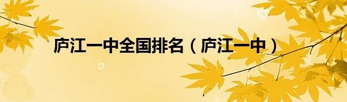 庐江一中全国排名（庐江一中）