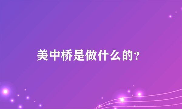美中桥是做什么的？