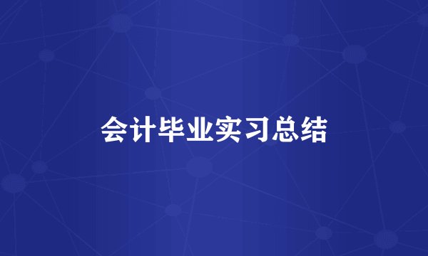 会计毕业实习总结