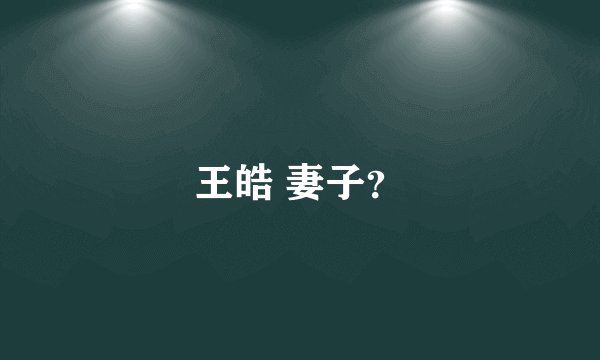 王皓 妻子？