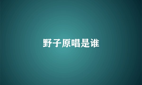 野子原唱是谁