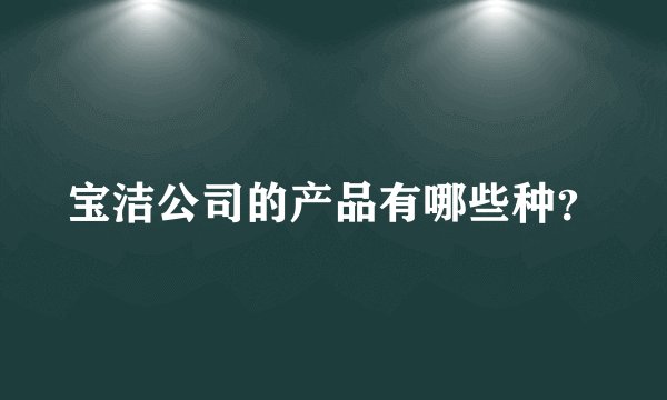 宝洁公司的产品有哪些种？