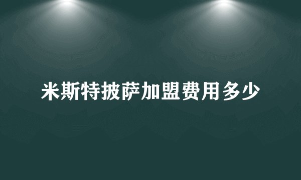 米斯特披萨加盟费用多少
