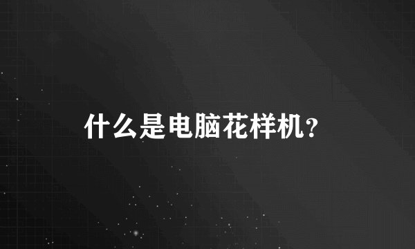 什么是电脑花样机？