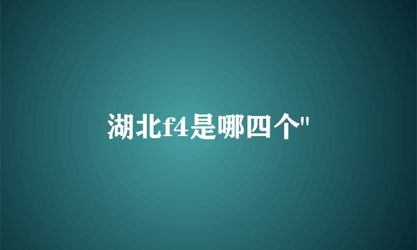 湖北f4是哪四个
