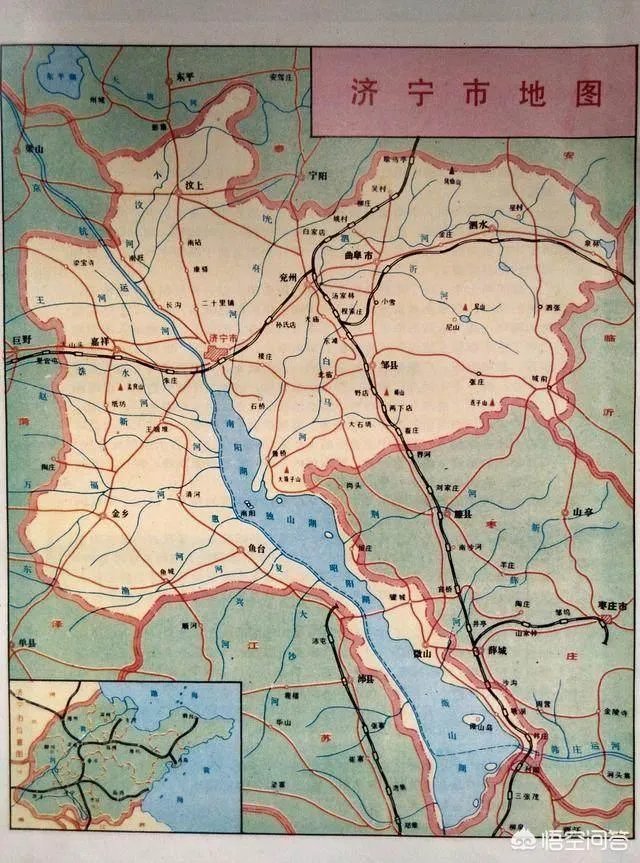 1990年梁山县地图