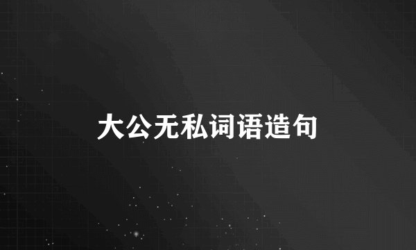 大公无私词语造句