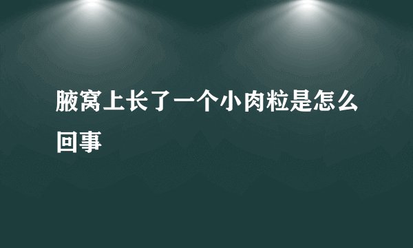 腋窝上长了一个小肉粒是怎么回事