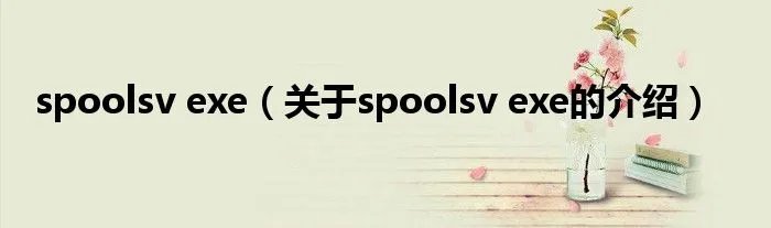 spoolsv exe（关于spoolsv exe的介绍）