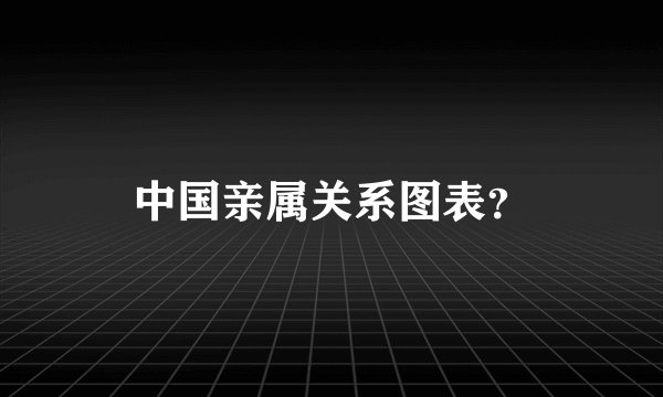 中国亲属关系图表？