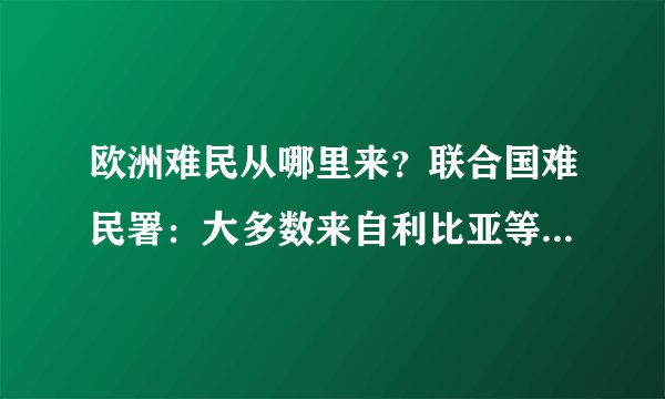 欧洲难民从哪里来？联合国难民署：大多数来自利比亚等非洲国家