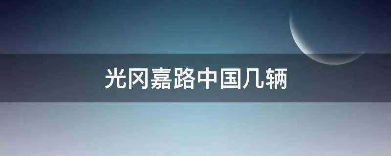 光冈嘉路中国几辆