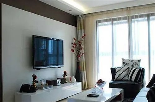 简欧风格电视墙装修效果图 简约时尚电视背景墙设计