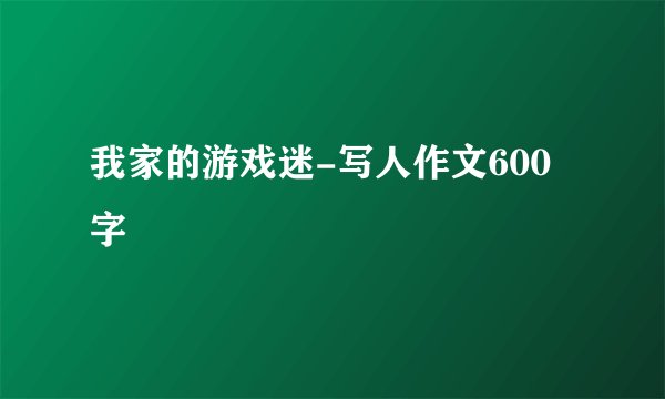 我家的游戏迷-写人作文600字