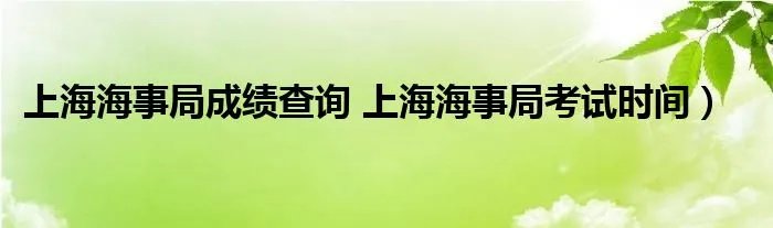 上海海事局成绩查询 上海海事局考试时间）