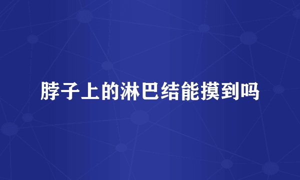 脖子上的淋巴结能摸到吗