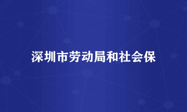 深圳市劳动局和社会保