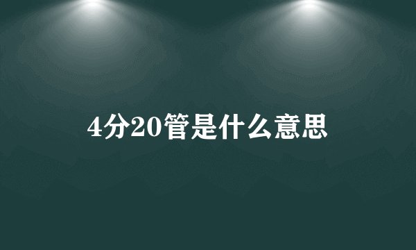 4分20管是什么意思
