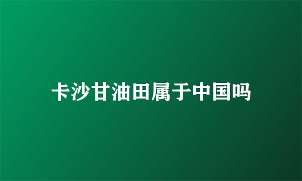 卡沙甘油田属于中国吗