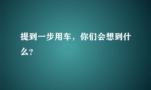 提到一步用车，你们会想到什么？