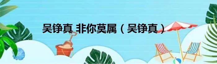 吴铮真 非你莫属（吴铮真）