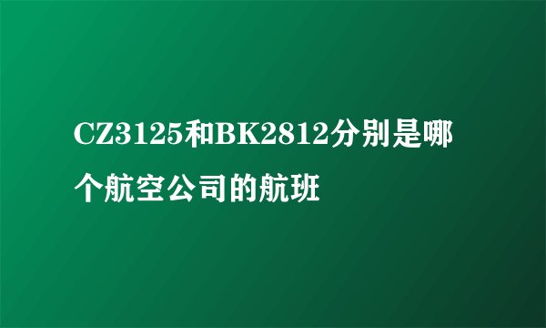 CZ3125和BK2812分别是哪个航空公司的航班