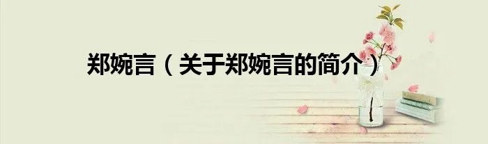 郑婉言（关于郑婉言的简介）