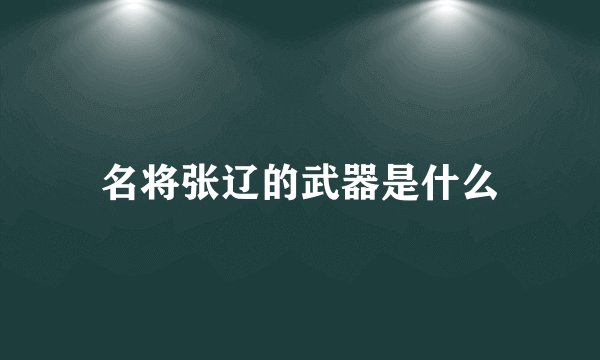 名将张辽的武器是什么