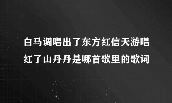 白马调唱出了东方红信天游唱红了山丹丹是哪首歌里的歌词