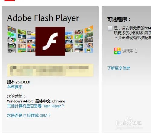 安装 Adobe Flash Player For Chrome