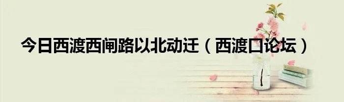 今日西渡西闸路以北动迁（西渡口论坛）