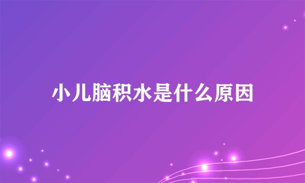 小儿脑积水是什么原因