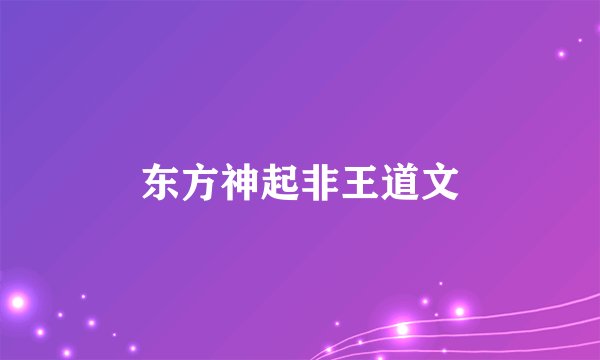 东方神起非王道文