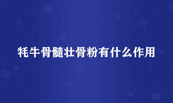 牦牛骨髓壮骨粉有什么作用