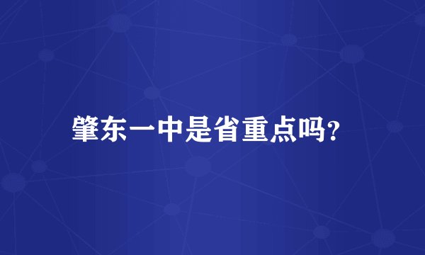 肇东一中是省重点吗？