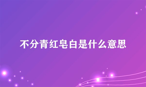 不分青红皂白是什么意思