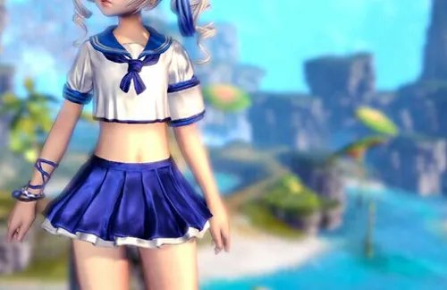 剑灵校服时装蓝色版欣赏 个性萝莉玩转时尚