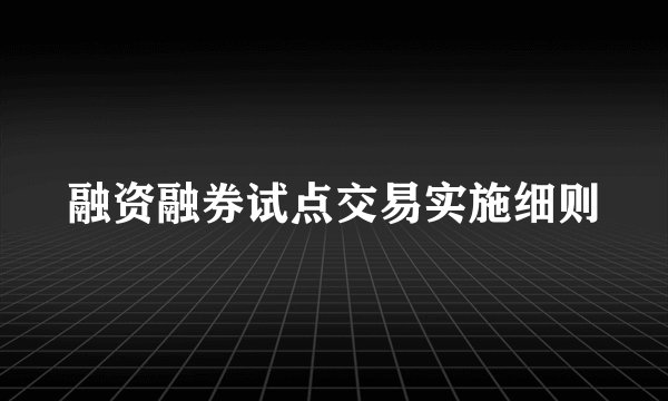 融资融券试点交易实施细则
