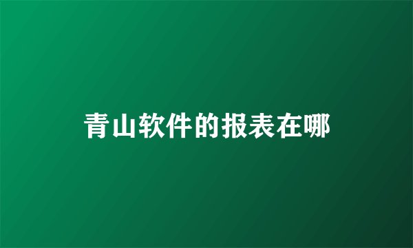 青山软件的报表在哪